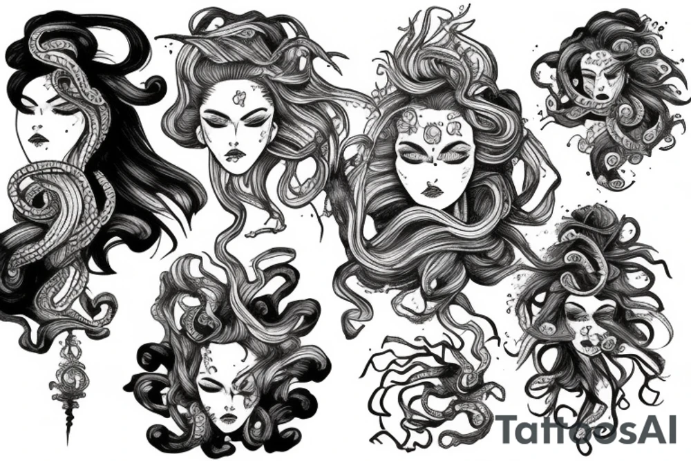 Medusa dans les nuages. tattoo idea