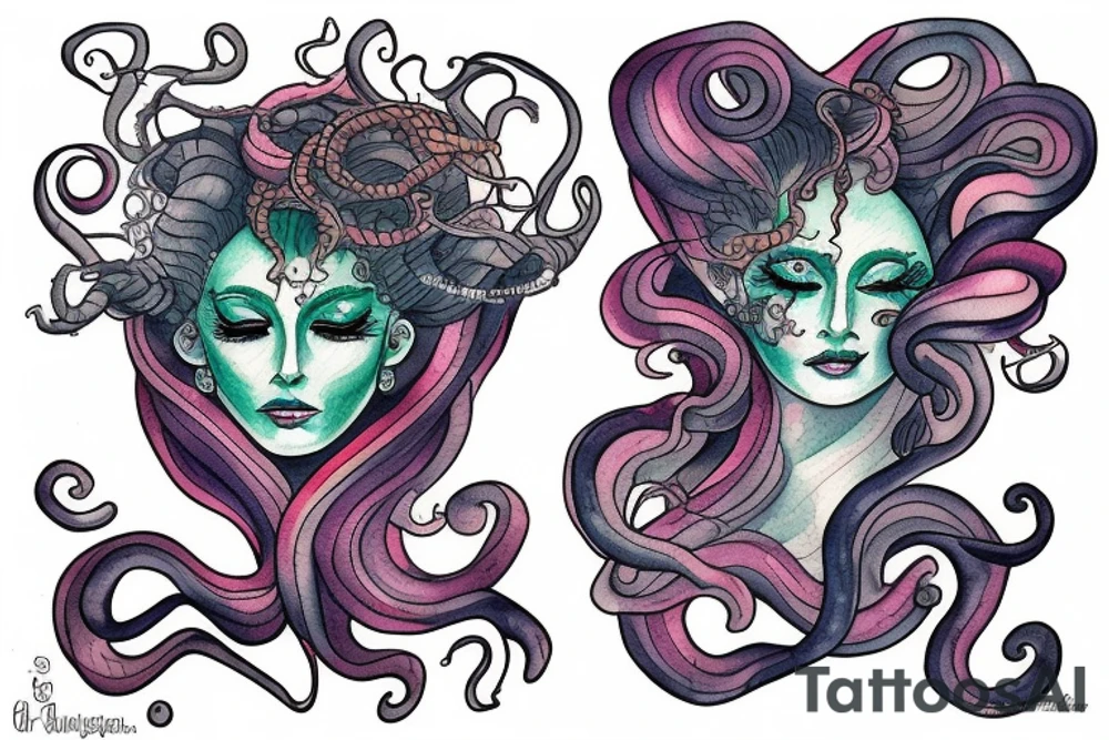 Medusa dans les nuages. tattoo idea