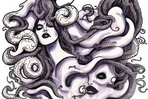 Medusa dans les nuages. tattoo idea