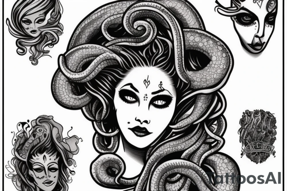 Medusa dans les nuages. tattoo idea