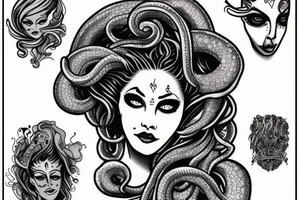 Medusa dans les nuages. tattoo idea