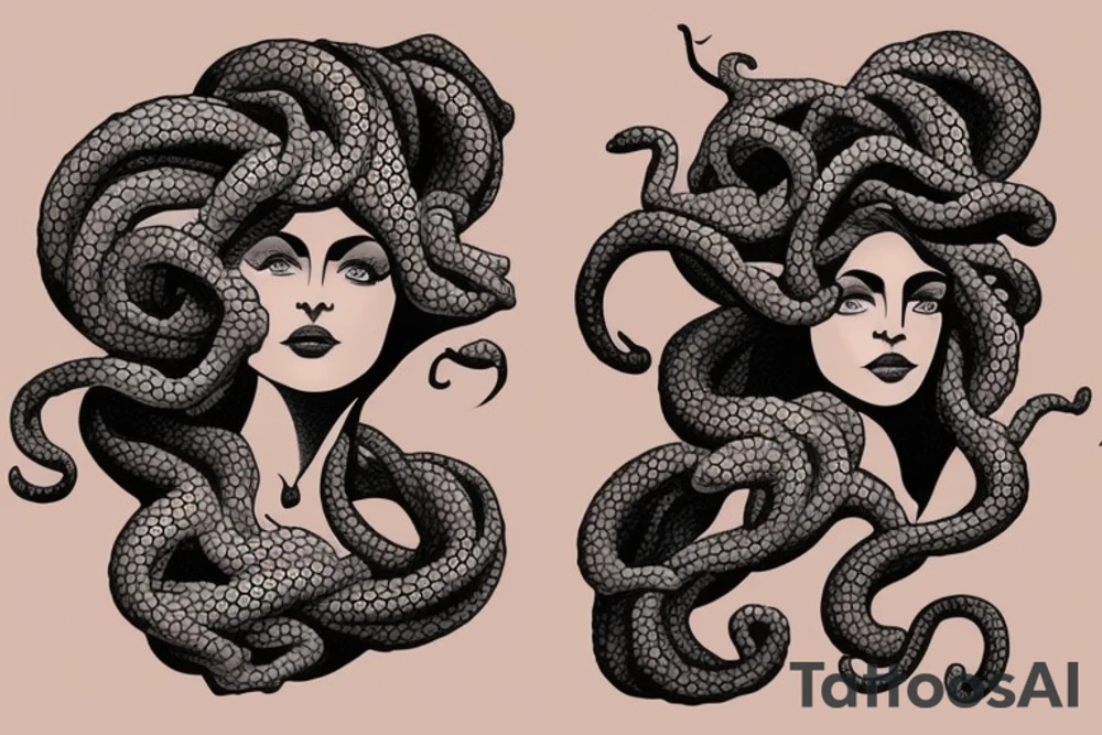 Medusa dans les nuages. tattoo idea