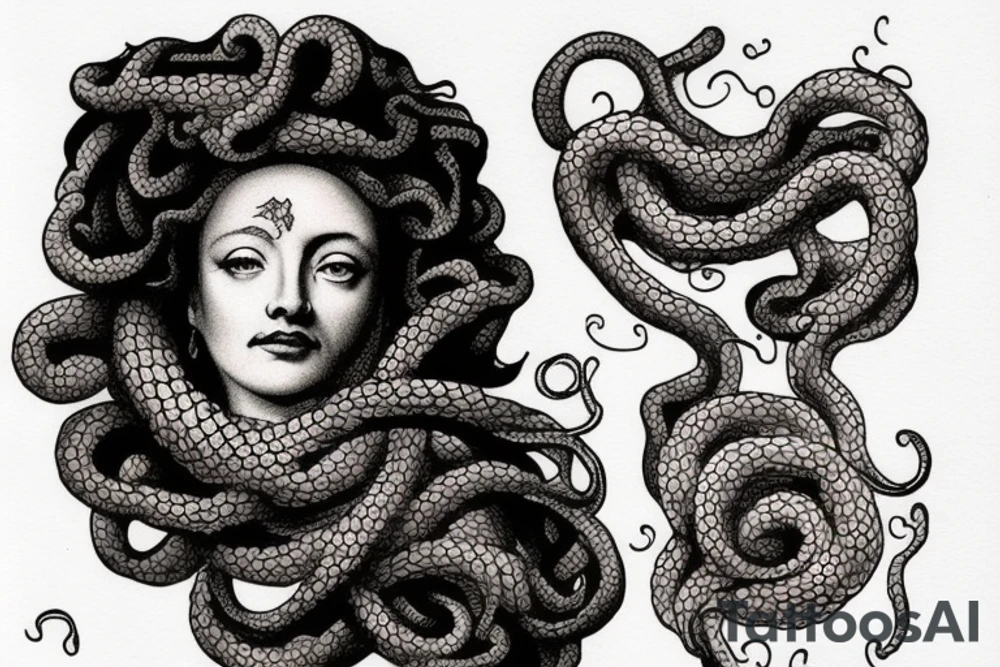 Medusa dans les nuages. tattoo idea