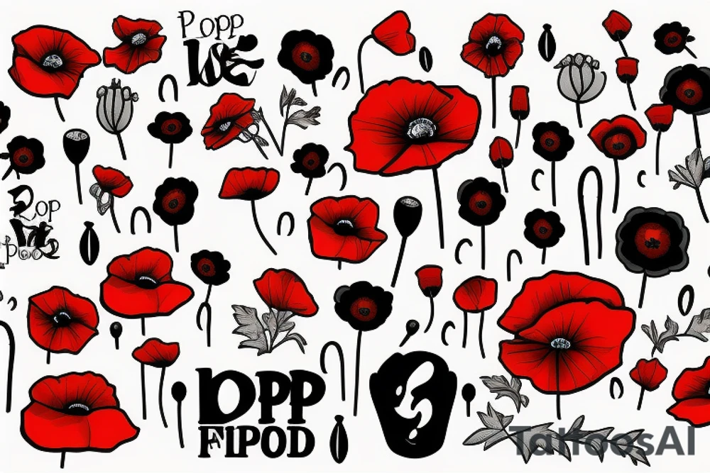 poppy field tattoo idea