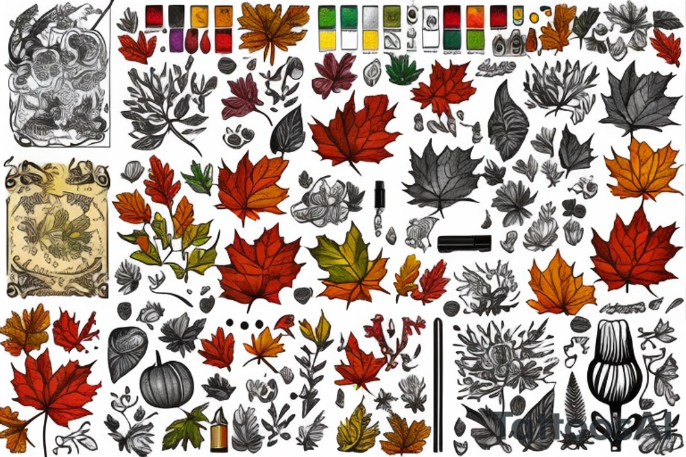 autumn garden tattoo idea