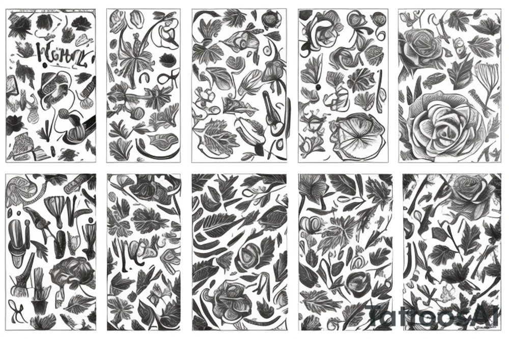autumn garden tattoo idea