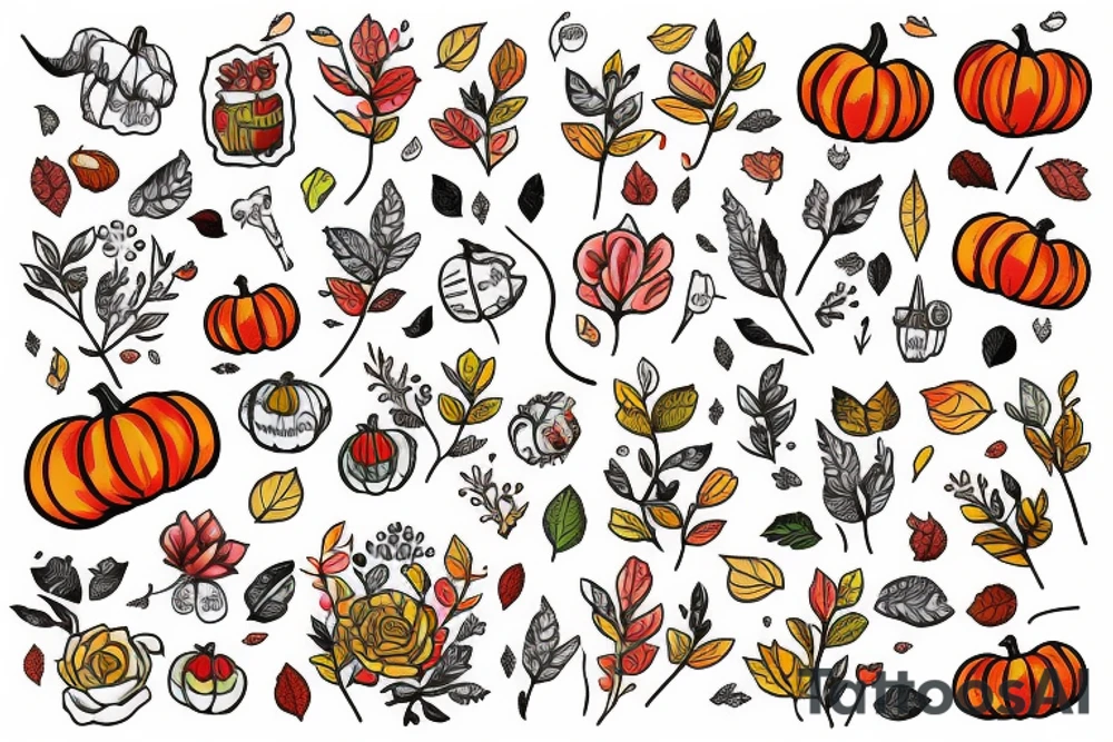 autumn garden tattoo idea
