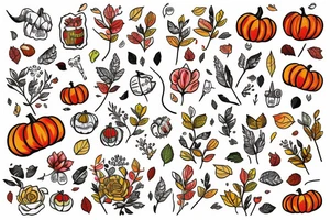 autumn garden tattoo idea