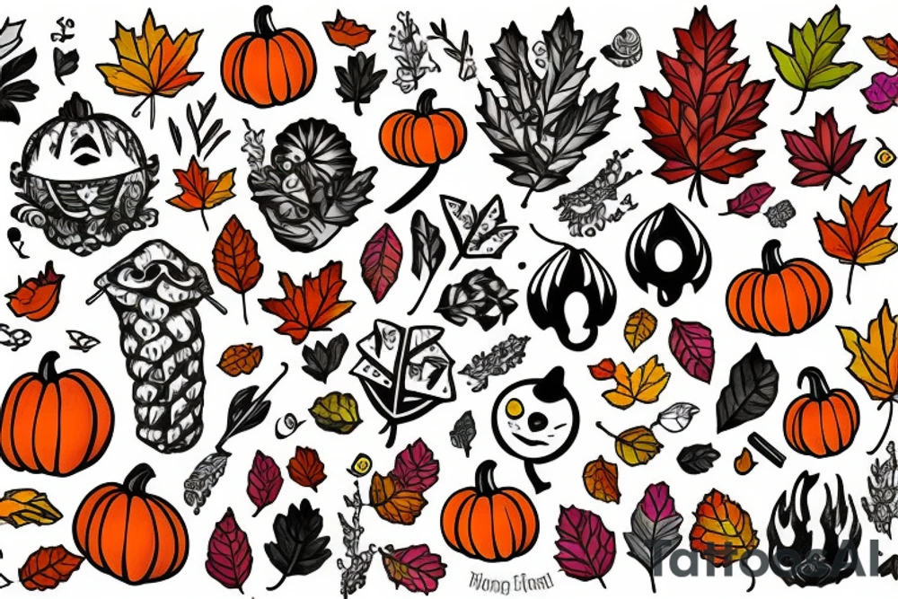 autumn garden tattoo idea