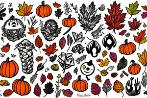 autumn garden tattoo idea