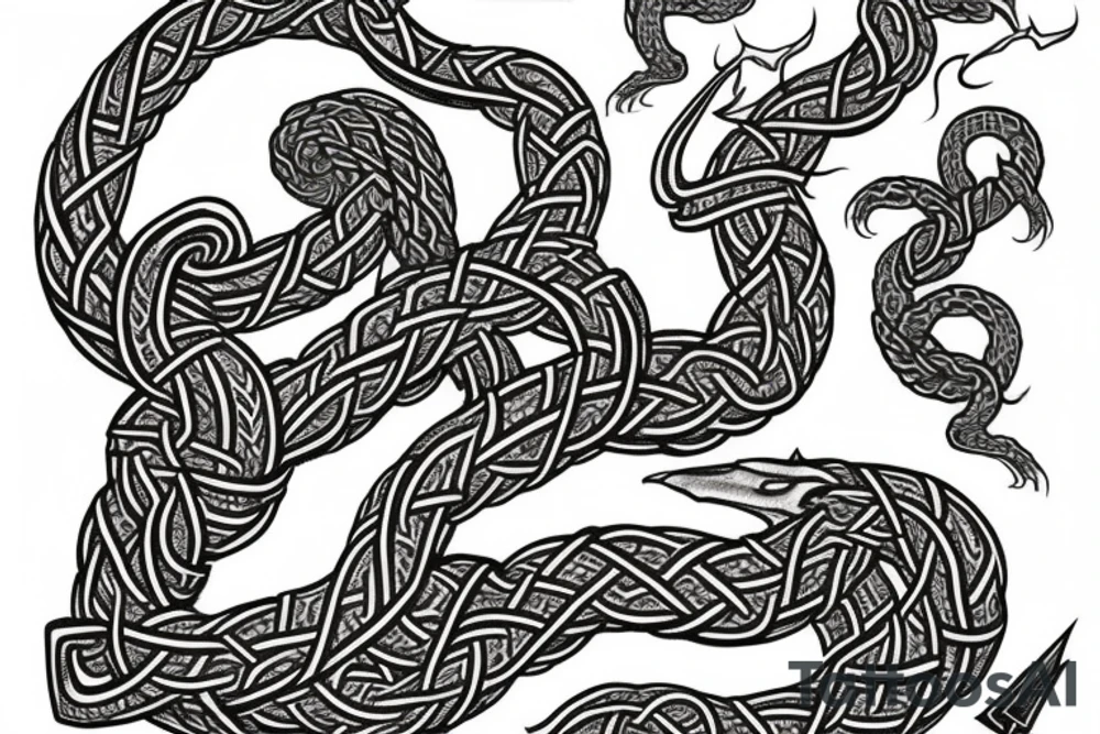 Urnes viking sleeve jormungandr tattoo idea