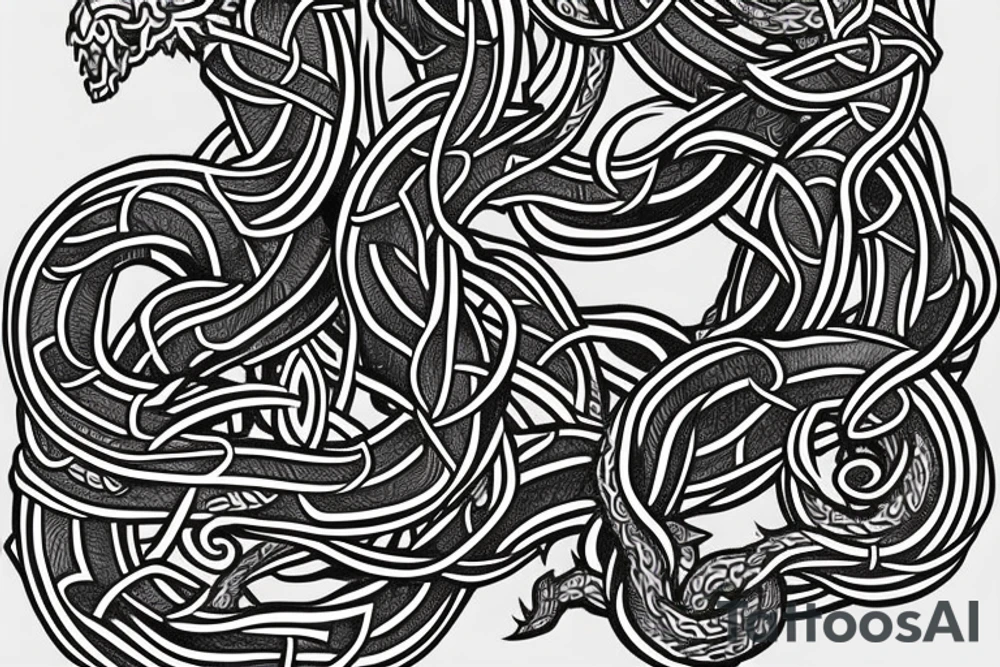 Urnes viking sleeve jormungandr tattoo idea