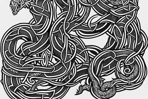 Urnes viking sleeve jormungandr tattoo idea