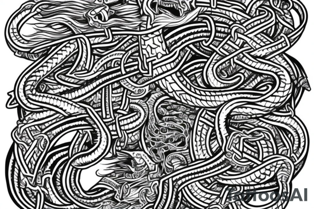 Urnes viking sleeve jormungandr tattoo idea