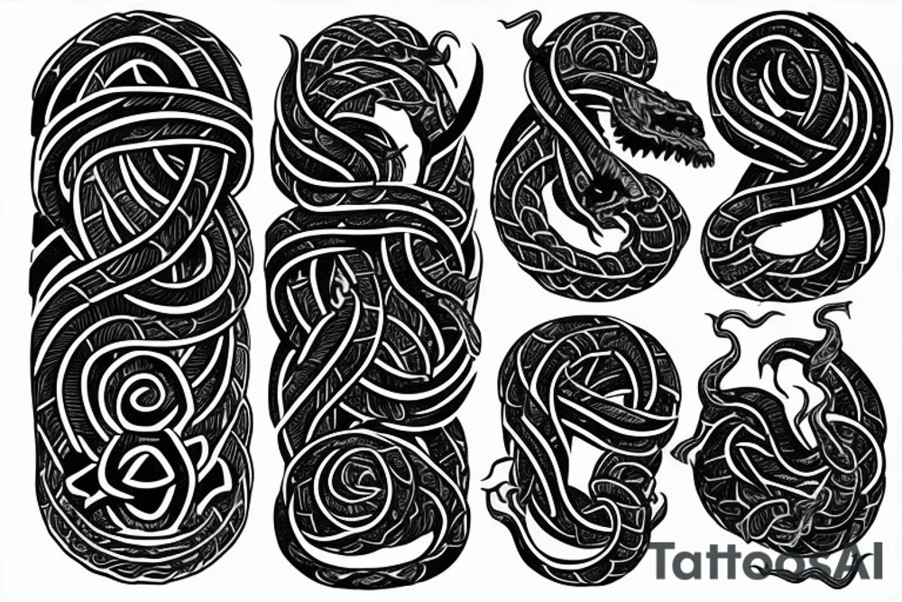 Urnes viking sleeve jormungandr tattoo idea