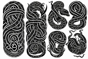 Urnes viking sleeve jormungandr tattoo idea