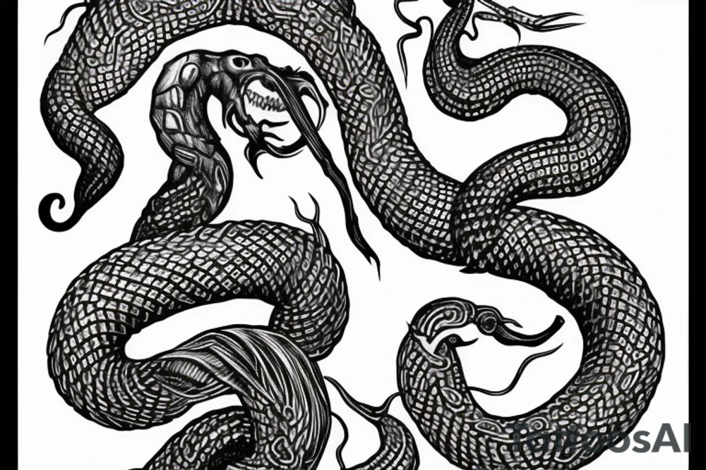Urnes viking arm sleeve jormungandr  sea serpent tattoo idea