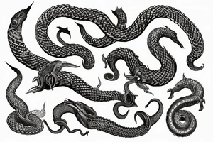 Urnes viking arm sleeve jormungandr  sea serpent tattoo idea