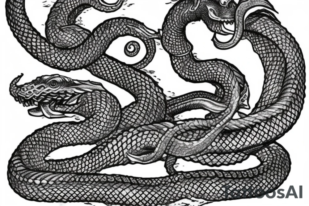 Urnes viking arm sleeve jormungandr  sea serpent tattoo idea