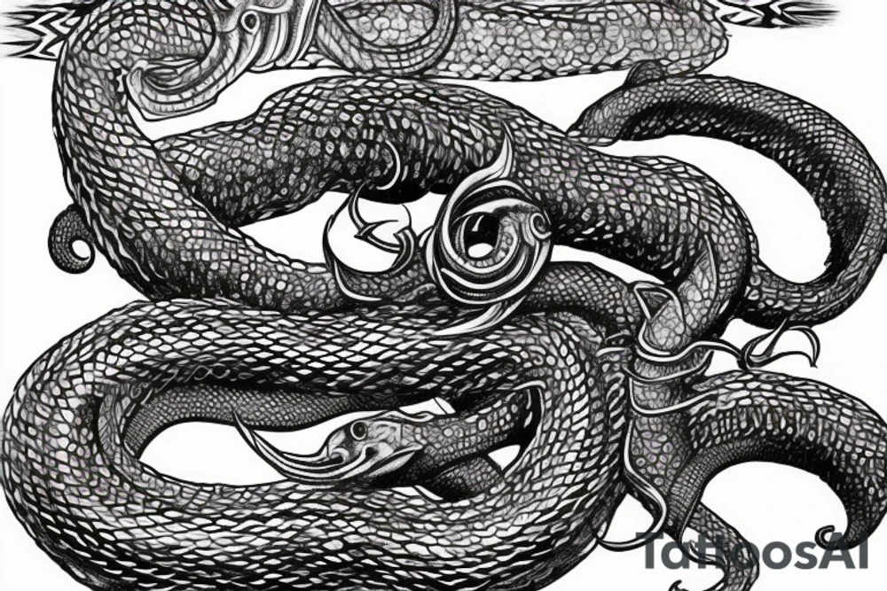 Urnes viking arm sleeve jormungandr  sea serpent tattoo idea
