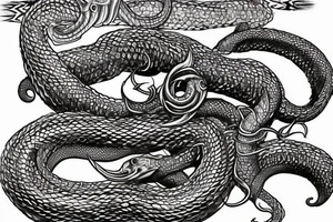 Urnes viking arm sleeve jormungandr  sea serpent tattoo idea