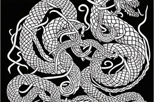Urnes viking arm sleeve jormungandr  sea serpent tattoo idea