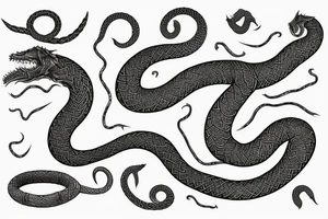 Urnes Church viking arm sleeve jormungandr  sea serpent simple tattoo idea