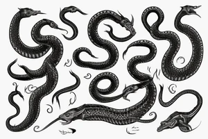 Urnes Church viking arm sleeve jormungandr  sea serpent simple tattoo idea