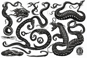 Urnes Church viking arm sleeve jormungandr  sea serpent simple tattoo idea