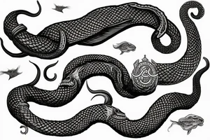 Urnes Church viking arm sleeve jormungandr  sea serpent simple tattoo idea