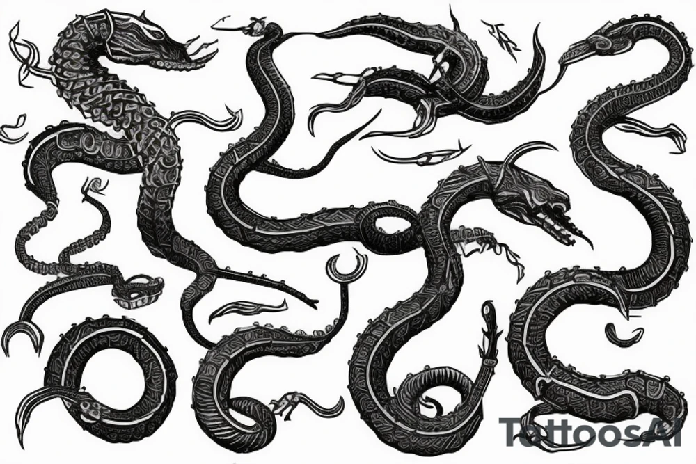 Urnes Church viking arm sleeve jormungandr  sea serpent simple tattoo idea