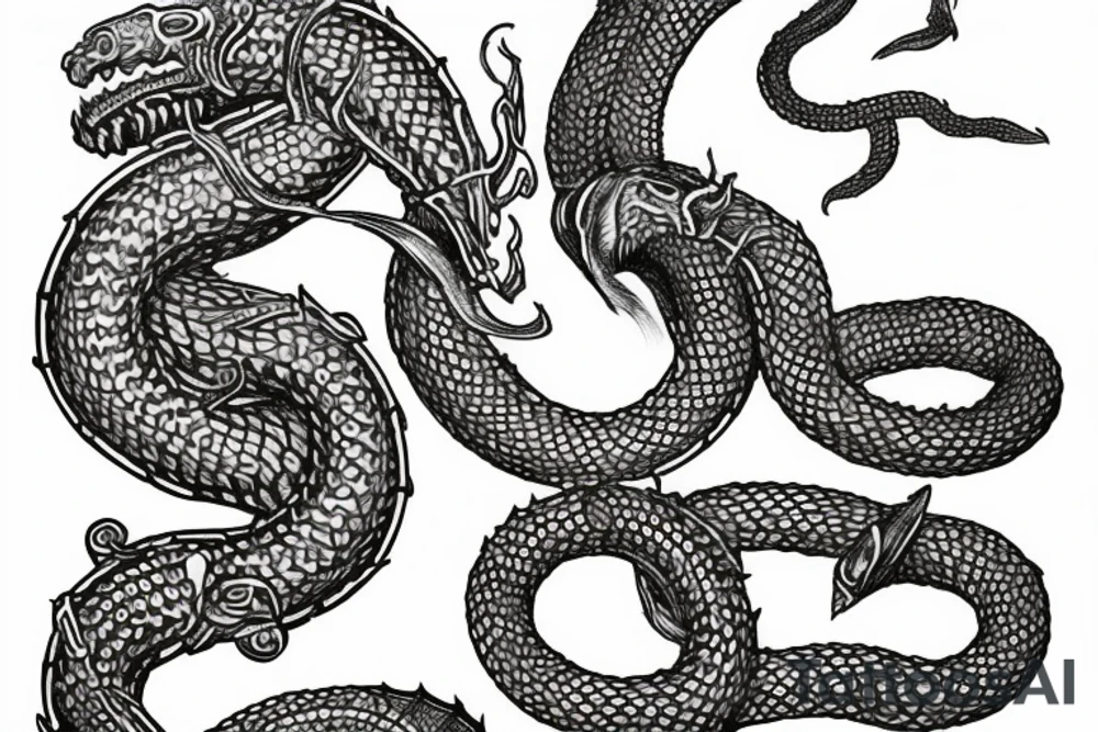 Urnes Church viking arm sleeve jormungandr  sea serpent simple tattoo idea