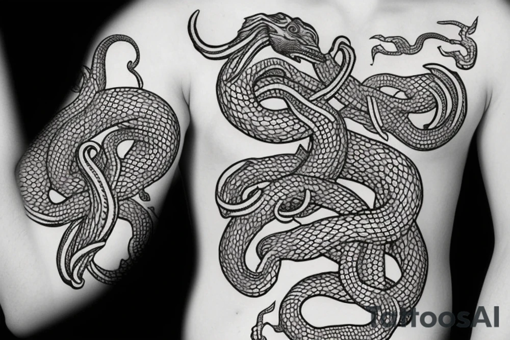 Urnes Church viking arm sleeve jormungandr  sea serpent simple tattoo idea