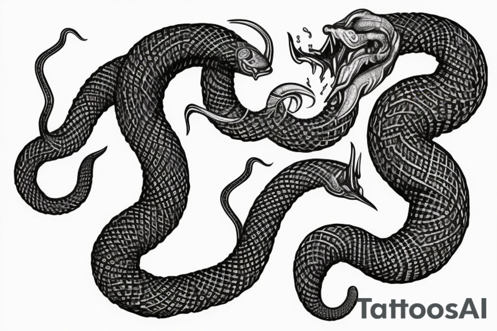 Urnes Church viking arm sleeve jormungandr  sea serpent simple tattoo idea