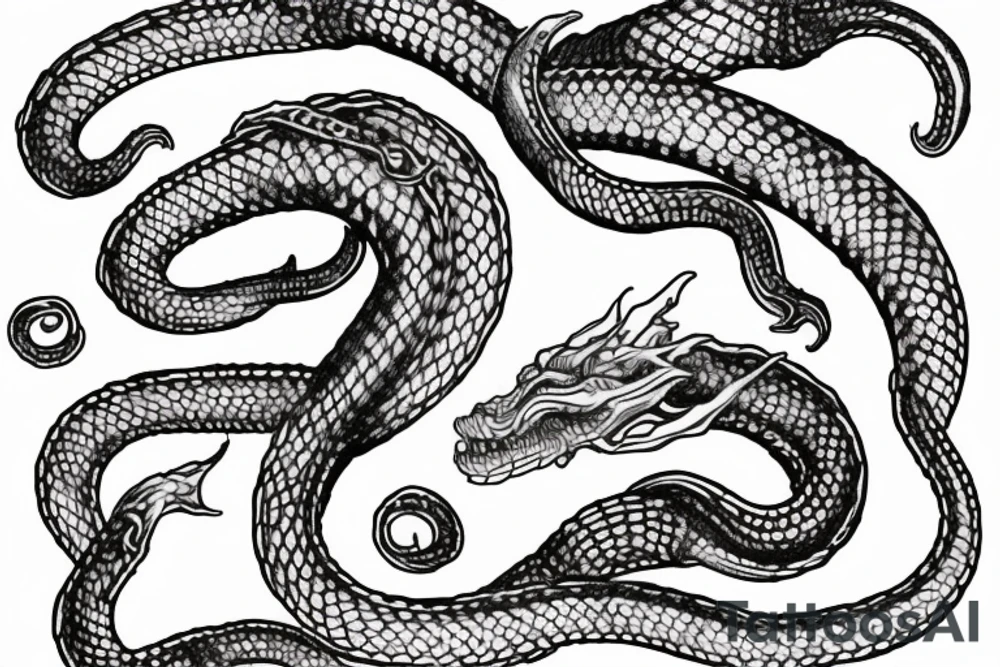 Urnes Church viking arm sleeve jormungandr  sea serpent simple tattoo idea