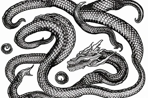 Urnes Church viking arm sleeve jormungandr  sea serpent simple tattoo idea