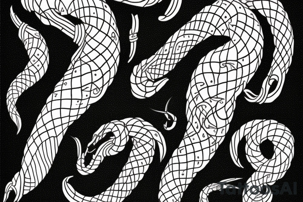 Urnes Church viking arm sleeve jormungandr  sea serpent simple tattoo idea