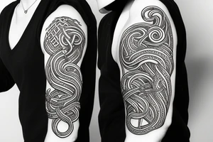 Urnes Church viking arm sleeve jormungandr  sea serpent simple tattoo idea