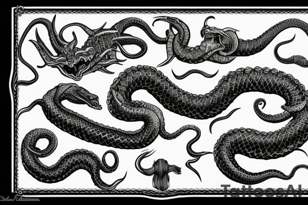 Urnes Church viking arm sleeve jormungandr  sea serpent simple tattoo idea