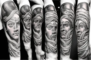 Spartan and greek mythology male tattoo idea