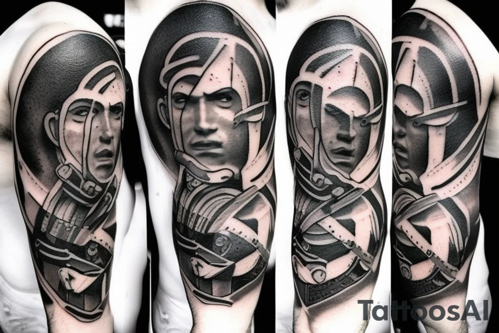 Spartan and greek mythology male tattoo idea
