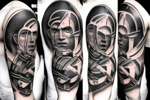 Spartan and greek mythology male tattoo idea