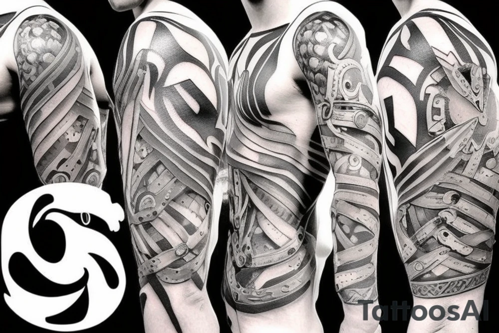 Spartan and greek mythology male tattoo idea