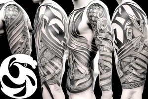 Spartan and greek mythology male tattoo idea