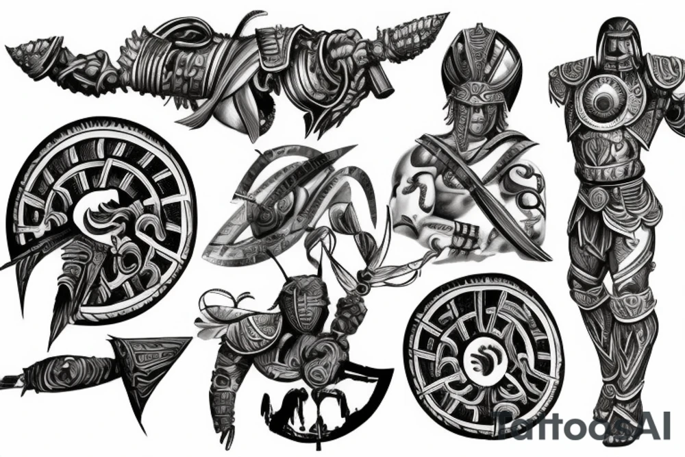 Spartan warrior battle greece tattoo idea