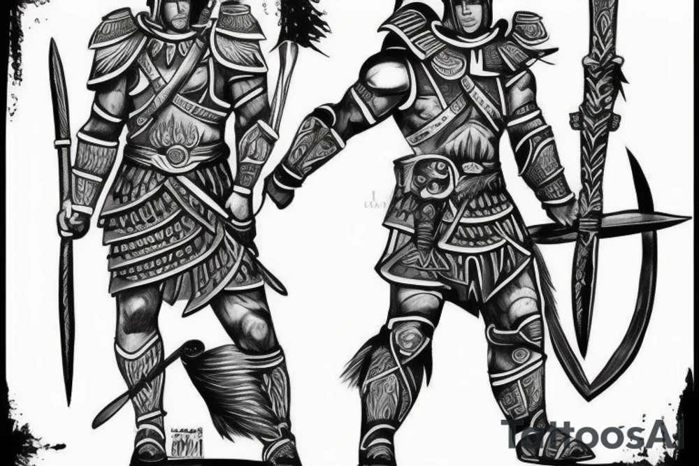 Spartan warrior battle greece tattoo idea