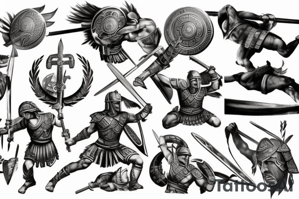 Spartan warrior battle greece tattoo idea