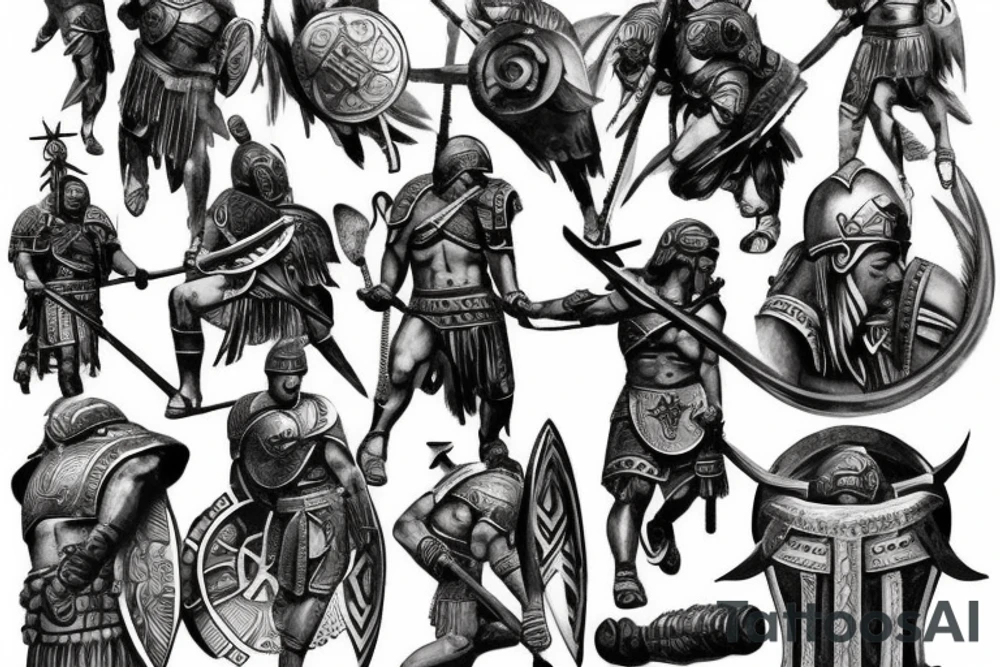 Spartan warrior battle greece tattoo idea