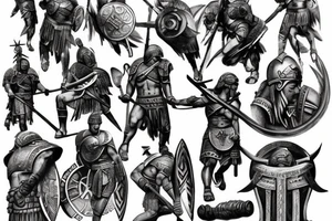 Spartan warrior battle greece tattoo idea