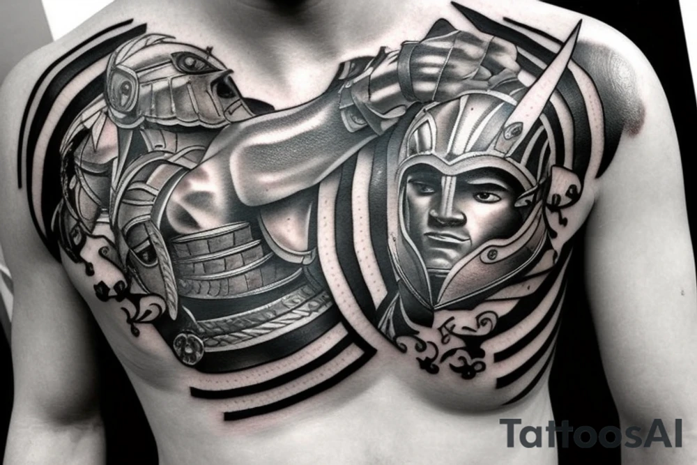 Spartan warrior battle greece tattoo idea